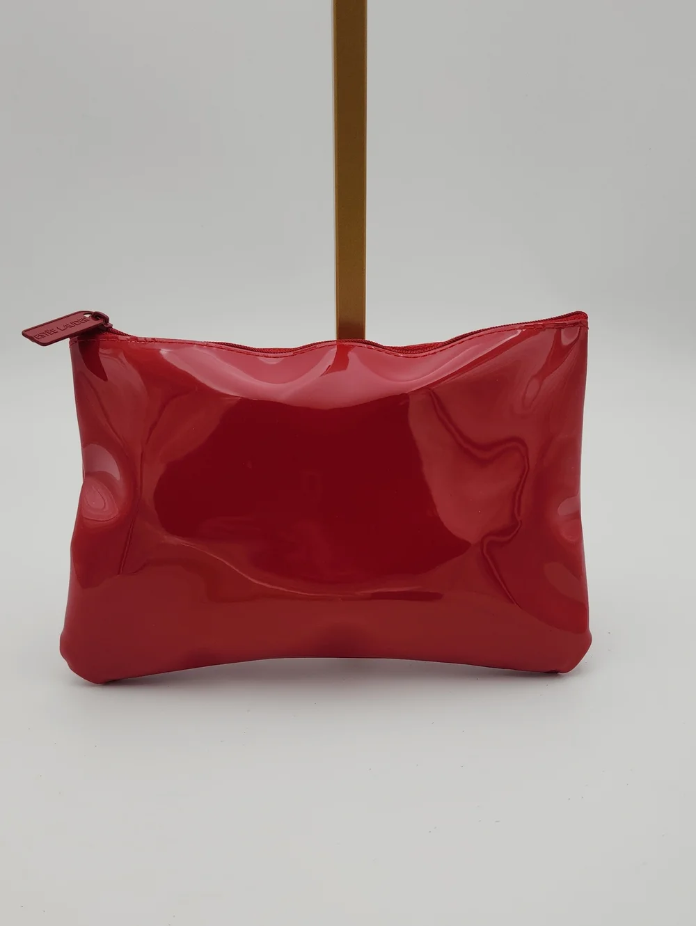 Estee Lauder Makeup Or Travel Bag In Red, Faux Patent Leather.